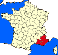Прованс - Альпы - Лазурный берег на карте Франции